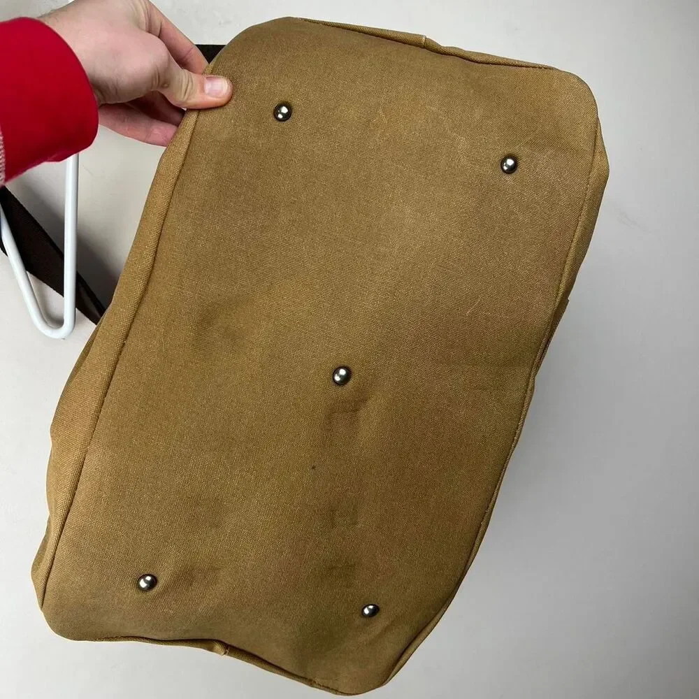 NEWHEY Water Resistant Canvas & Leather Duffel Travel Overnight Weekend Bag
